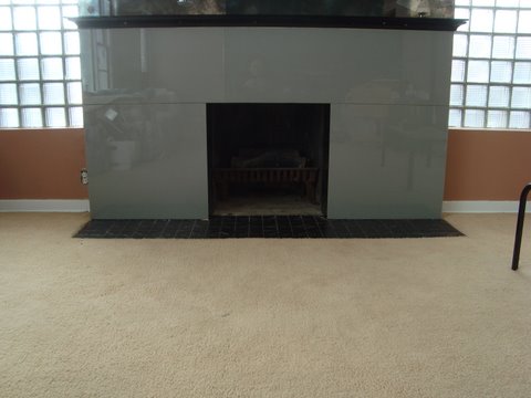 Vitrolite Finish for a Fireplace